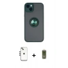 MARSİLYAN™- iPhone 14 Kılıf Yörünge Çizgi - Siyah Joko Magic 5D Hayalet Cam + Shine Kamera Lens - GS