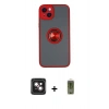 MARSİLYAN™- iPhone 14 Kılıf Yörünge Çizgi - Siyah Joko Magic 5D Hayalet Cam + PVD Metal Kamera Lens - PE