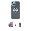MARSİLYAN™- iPhone 14 Kılıf Yörünge Çizgi - Siyah Joko Magic 5D Hayalet Cam + Raze Metal Kamera Lens - KI