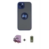 MARSİLYAN™- iPhone 14 Kılıf Yörünge Çizgi - Siyah Joko Magic 5D Hayalet Cam + Raze Metal Kamera Lens - KI