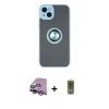 MARSİLYAN™- iPhone 14 Kılıf Yörünge Çizgi - Siyah Joko Magic 5D Hayalet Cam + Raze Metal Kamera Lens - MR