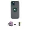 MARSİLYAN™- iPhone 14 Kılıf Yörünge Çizgi - Siyah Joko Magic 5D Hayalet Cam + Raze Metal Kamera Lens - SH