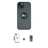 MARSİLYAN™- iPhone 14 Kılıf Yörünge Çizgi - Siyah Joko Magic 5D Hayalet Cam + Shine Kamera Lens - KI