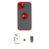 MARSİLYAN™- iPhone 14 Kılıf Yörünge Çizgi - Siyah Joko Magic 5D Hayalet Cam + Shine Kamera Lens - MI
