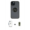 MARSİLYAN™- iPhone 14 Kılıf Yörünge Çizgi - Siyah Joko Magic 5D Hayalet Cam + Shine Kamera Lens - MI