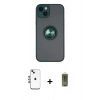 MARSİLYAN™- iPhone 14 Kılıf Yörünge Çizgi - Siyah Joko Magic 5D Hayalet Cam + Shine Kamera Lens - MI