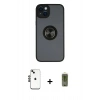 MARSİLYAN™- iPhone 14 Kılıf Yörünge Çizgi - Siyah Joko Magic 5D Hayalet Cam + Shine Kamera Lens - SH
