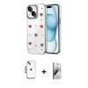 MARSİLYAN™- iPhone 14 Kılıf Yörünge Form - Siyah Bilvis 3D Mat Cam Ekran Koruyucu + Shine Kamera Lens - GI