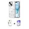 MARSİLYAN™- iPhone 14 Kılıf Yörünge Form - Siyah Bilvis 5in1 3D Magic Cam Ekran Koruyucu + Shine Kamera Lens - GD