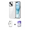 MARSİLYAN™- iPhone 14 Kılıf Yörünge Form - Siyah Bilvis 5in1 3D Magic Cam Ekran Koruyucu + Shine Kamera Lens - GS