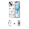 MARSİLYAN™- iPhone 14 Kılıf Yörünge Form - Siyah Bilvis Hayalet Cam Ekran Koruyucu + Shine Kamera Lens - GI