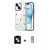 MARSİLYAN™- iPhone 14 Kılıf Yörünge Form - Siyah Joko Magic 5D Cam + PVD Metal Kamera Lens - GS
