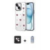 MARSİLYAN™- iPhone 14 Kılıf Yörünge Form - Siyah Joko Magic 5D Cam + PVD Metal Kamera Lens - PE