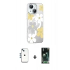 MARSİLYAN™- iPhone 14 Kılıf Yörünge Işık Prime - Şeffaf 360 Full Body Arka Koruyucu + Shine Kamera Lens - MI