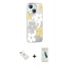 MARSİLYAN™- iPhone 14 Kılıf Yörünge Işık Prime - Şeffaf Pasifik Cam Ekran Koruyucu + Diamond Kamera Lens - KI