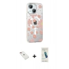 MARSİLYAN™- iPhone 14 Kılıf Yörünge Işık Prime - Şeffaf Pasifik Cam Ekran Koruyucu + Diamond Kamera Lens - KI