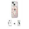 MARSİLYAN™- iPhone 14 Kılıf Yörünge Işık Prime - Şeffaf Pasifik Cam Ekran Koruyucu + Shine Kamera Lens - MI