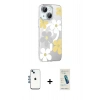 MARSİLYAN™- iPhone 14 Kılıf Yörünge Işık Prime - Şeffaf Pasifik Cam Ekran Koruyucu + Shine Kamera Lens - MI