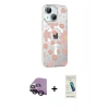MARSİLYAN™- iPhone 14 Kılıf Yörünge Işık Prime - Şeffaf Pasifik Cam Ekran Koruyucu + Raze Metal Kamera Lens - SH