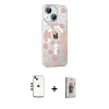 MARSİLYAN™- iPhone 14 Kılıf Yörünge Işık Prime - Siyah Bilvis 3D Cam Ekran Koruyucu + Shine Kamera Lens - GD