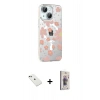 MARSİLYAN™- iPhone 14 Kılıf Yörünge Işık Prime - Siyah Bilvis 3D Cam Ekran Koruyucu + Diamond Kamera Lens - YL