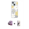 MARSİLYAN™- iPhone 14 Kılıf Yörünge Işık Prime - Siyah Bilvis 3D Mat Cam Ekran Koruyucu + Raze Metal Kamera Lens - KI