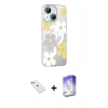 MARSİLYAN™- iPhone 14 Kılıf Yörünge Işık Prime - Siyah Bilvis 5in1 3D Magic Cam Ekran Koruyucu + Diamond Kamera Lens - KI