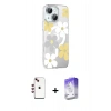 MARSİLYAN™- iPhone 14 Kılıf Yörünge Işık Prime - Siyah Bilvis 5in1 3D Magic Cam Ekran Koruyucu + Shine Kamera Lens - KI