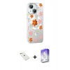 MARSİLYAN™- iPhone 14 Kılıf Yörünge Işık Prime - Siyah Bilvis 5in1 3D Magic Cam Ekran Koruyucu + Diamond Kamera Lens - PE