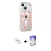 MARSİLYAN™- iPhone 14 Kılıf Yörünge Işık Prime - Siyah Bilvis 5in1 3D Magic Cam Ekran Koruyucu + Diamond Kamera Lens - PE