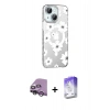 MARSİLYAN™- iPhone 14 Kılıf Yörünge Işık Prime - Siyah Bilvis 5in1 3D Magic Cam Ekran Koruyucu + Raze Metal Kamera Lens - GS