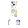 MARSİLYAN™- iPhone 14 Kılıf Yörünge Işık Prime - Siyah Bilvis 5in1 3D Magic Cam Ekran Koruyucu + Shine Kamera Lens - GI