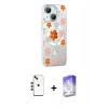 MARSİLYAN™- iPhone 14 Kılıf Yörünge Işık Prime - Siyah Bilvis 5in1 3D Magic Cam Ekran Koruyucu + Shine Kamera Lens - KI