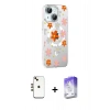 MARSİLYAN™- iPhone 14 Kılıf Yörünge Işık Prime - Siyah Bilvis 5in1 3D Magic Cam Ekran Koruyucu + Shine Kamera Lens - GD