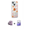 MARSİLYAN™- iPhone 14 Kılıf Yörünge Işık Prime - Siyah Bilvis 5in1 5D Magic Hayalet Cam Ekran Koruyucu + Raze Metal Kamera Lens - MR