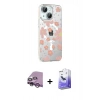 MARSİLYAN™- iPhone 14 Kılıf Yörünge Işık Prime - Siyah Bilvis 5in1 5D Magic Hayalet Cam Ekran Koruyucu + Raze Metal Kamera Lens - MR