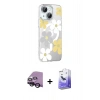 MARSİLYAN™- iPhone 14 Kılıf Yörünge Işık Prime - Siyah Bilvis 5in1 5D Magic Hayalet Cam Ekran Koruyucu + Raze Metal Kamera Lens - SH