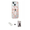 MARSİLYAN™- iPhone 14 Kılıf Yörünge Işık Prime - Siyah Bilvis Hayalet Cam Ekran Koruyucu + Diamond Kamera Lens - PE