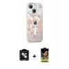 MARSİLYAN™- iPhone 14 Kılıf Yörünge Işık Prime - Siyah Buffer Cam Ekran Koruyucu + PVD Metal Kamera Lens - GS