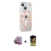 MARSİLYAN™- iPhone 14 Kılıf Yörünge Işık Prime - Siyah Buffer Cam Ekran Koruyucu + Raze Metal Kamera Lens - KI