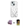 MARSİLYAN™- iPhone 14 Kılıf Yörünge Işık Prime - Siyah Buffer Cam Ekran Koruyucu + Raze Metal Kamera Lens - KI