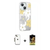 MARSİLYAN™- iPhone 14 Kılıf Yörünge Işık Prime - Siyah Buffer Cam Ekran Koruyucu + Shine Kamera Lens - GD