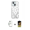MARSİLYAN™- iPhone 14 Kılıf Yörünge Işık Prime - Siyah Buffer Cam Ekran Koruyucu + Shine Kamera Lens - YL
