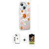MARSİLYAN™- iPhone 14 Kılıf Yörünge Işık Prime - Siyah Buffer Cam Ekran Koruyucu + Shine Kamera Lens - YL
