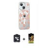 MARSİLYAN™- iPhone 14 Kılıf Yörünge Işık Prime - Siyah Buffer Cam Ekran Koruyucu + Siyah PVD Metal Kamera Lens