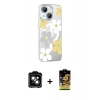 MARSİLYAN™- iPhone 14 Kılıf Yörünge Işık Prime - Siyah Buffer Cam Ekran Koruyucu + PVD Metal Kamera Lens - TU