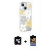 MARSİLYAN™- iPhone 14 Kılıf Yörünge Işık Prime - Siyah Buffer Hayalet Cam Ekran Koruyucu + PVD Metal Kamera Lens - GS