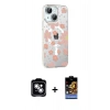 MARSİLYAN™- iPhone 14 Kılıf Yörünge Işık Prime - Siyah Buffer Hayalet Cam Ekran Koruyucu + PVD Metal Kamera Lens - GS