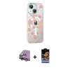 MARSİLYAN™- iPhone 14 Kılıf Yörünge Işık Prime - Siyah Buffer Hayalet Cam Ekran Koruyucu + Raze Metal Kamera Lens - GS