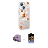 MARSİLYAN™- iPhone 14 Kılıf Yörünge Işık Prime - Siyah Buffer Hayalet Cam Ekran Koruyucu + Raze Metal Kamera Lens - GS